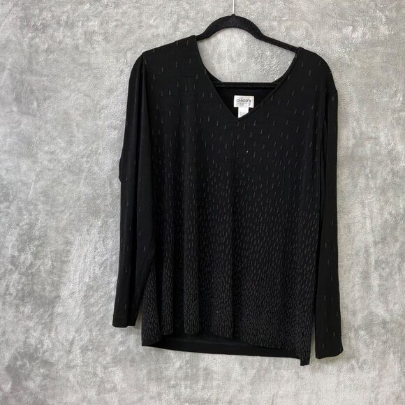 Chico's Tops - Chico's Travelers Top XL Ombré embellished beaded cocktail Evening Office Party